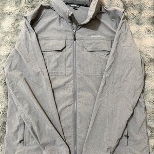 Eddie Bauer Men's Light Gray Shirt Jacket